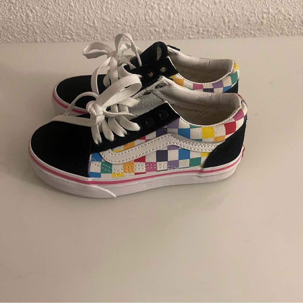 “vans” checkered rainbow old skool shoes
